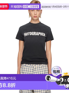 1h可退 香港直邮潮奢 Erl 女士 黑色 Photographer T 恤 ERL11T00