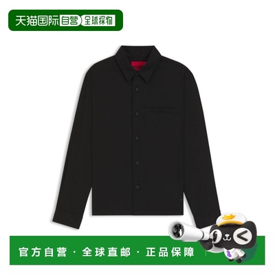 自营hugo bossOversized-fit overshirt in soft twill - black