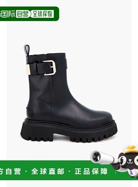 1h可退 香港直邮Maje 女士 搭扣皮质战地靴 MFACH00704NOIR短靴