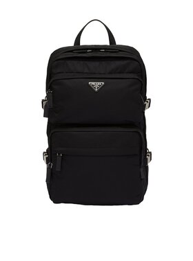 PRADA 男士双肩包 2VZ1012DMGVOOOF0002 CO 黑色 拉链徽标双肩包