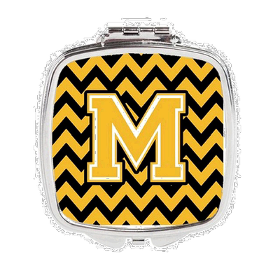 自营 Carolines Treasures CJ1053-MSCM 字母 M 雪佛龙黑色和金色