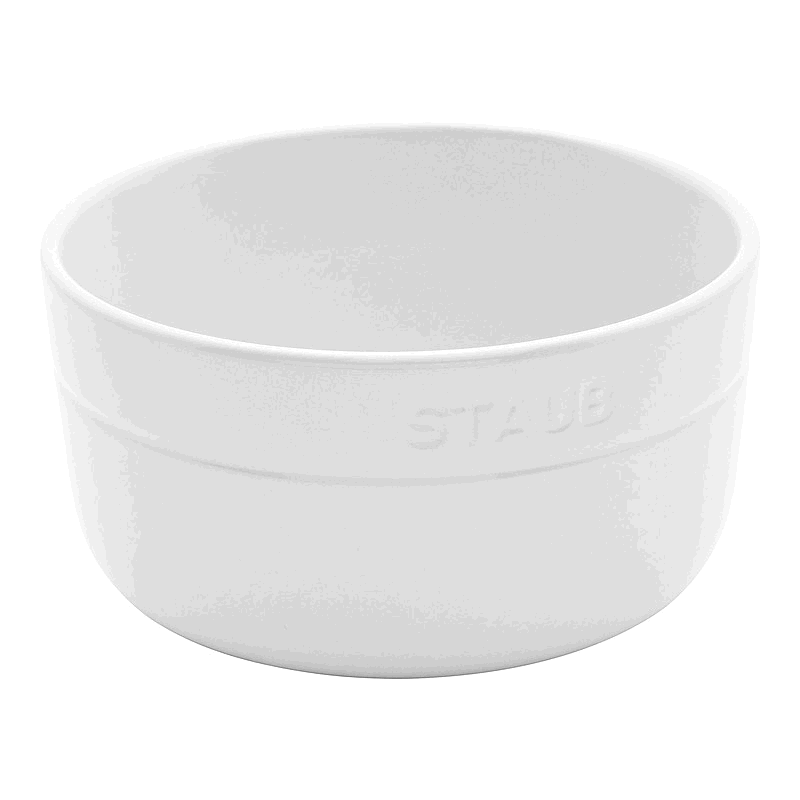 自营 Staub 陶瓷餐具 4 件装 5 英寸麦片碗套装 - 白色 美国奥莱