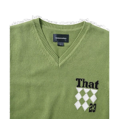 韩国直邮THISISNEVERTHAT 单马甲That Knit Vest GreenTN231KKNPK