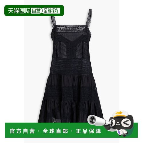 1h可退 香港直邮ZIMMERMANN 女士 钩花蕾丝拼接棉纱迷你连衣裙 14