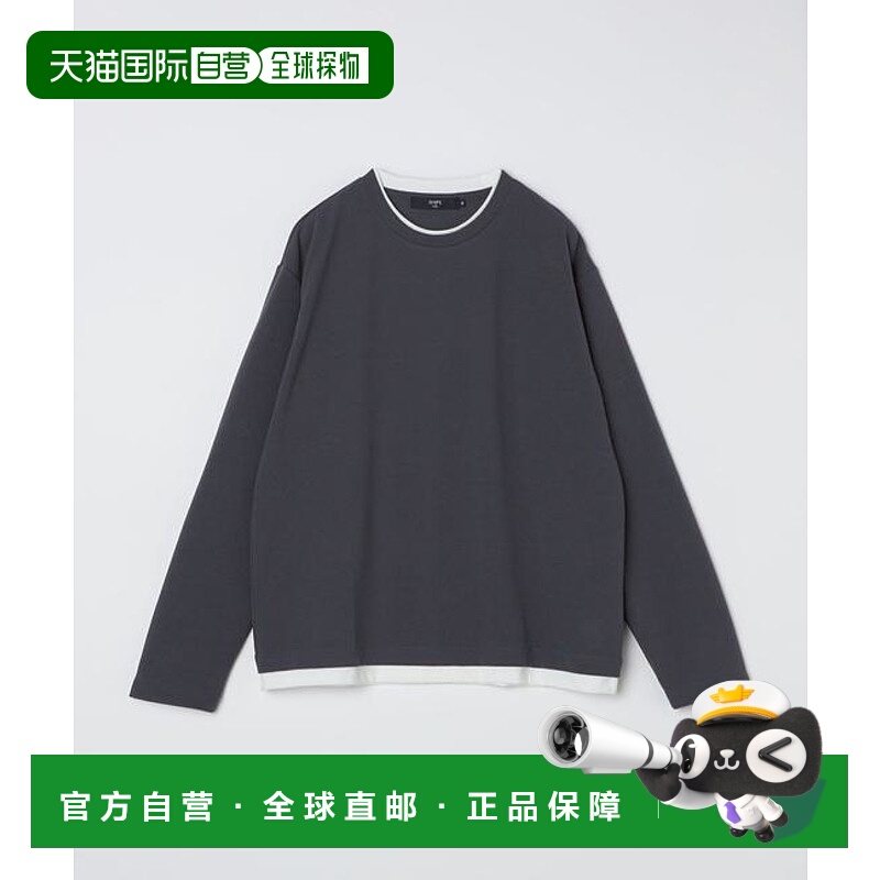 1h可退 日本直邮SHIPS Colors：提花假两件长袖T恤内搭男装