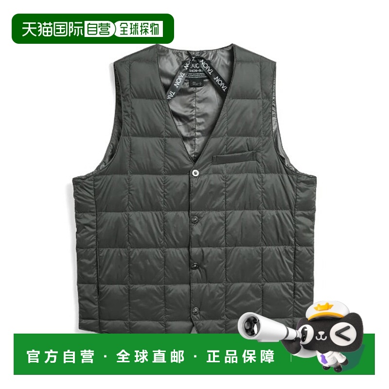 1h可退 日本直邮TAION 男女同款 V领按扣羽绒马甲 800FP高保暖修