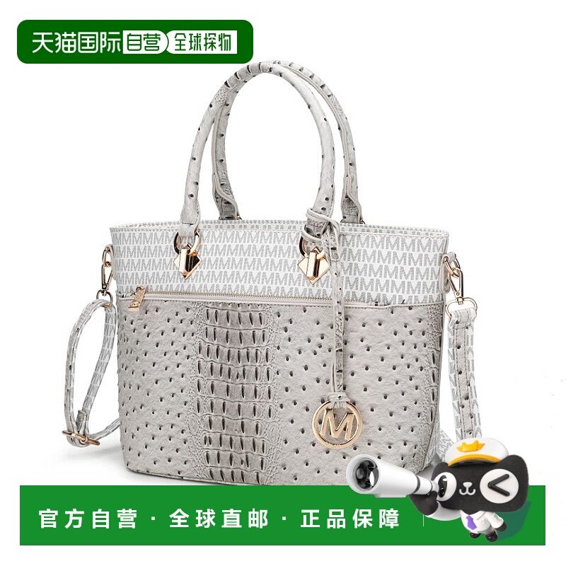 自营mia k collectionGrace Signature 鳄鱼纹压纹手提包 - 白色,箱包皮具/热销女包/男包,通用款女包,淘宝优惠券,粉丝福利购,淘宝优惠卷