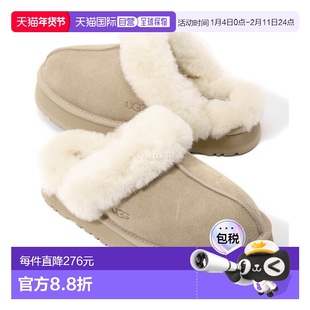 韩国直邮UGG女款DISQUETTE包头半拖鞋秋冬毛毛鞋沙色厚底1122550