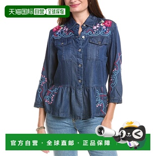 蓝色 自营 Peplum牛仔夹克 Was 美国奥莱直发 Johnny