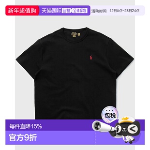 香港直邮Polo Ralph Lauren拉尔夫劳伦男款黑色Logo刺绣圆领短袖T