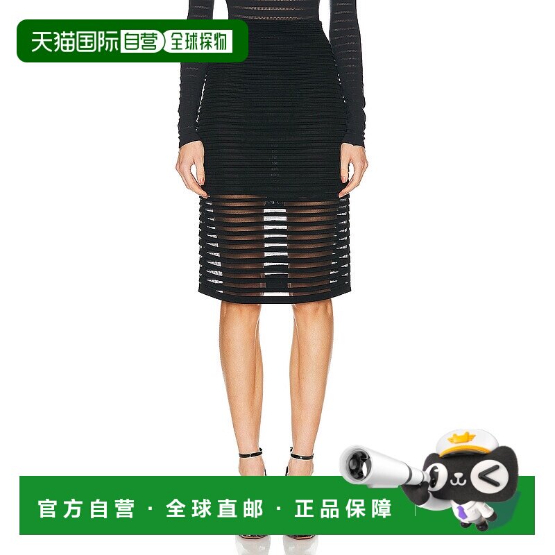 1h可退 香港直邮Alaia 女士 条纹铅笔半身裙 AA9J21945M863包臀裙