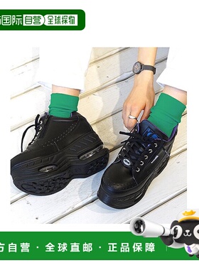 【日本直邮】Yosuke女士运动鞋黑色厚底徽标质地柔软时尚舒适简约