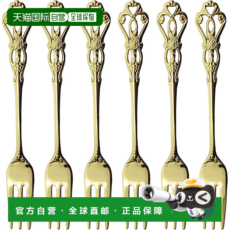 【日本直邮】Nagao Lasserre Hime 叉子 13.2cm镀金 6 件套 日本