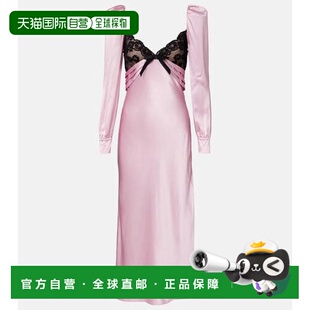 香港直邮ALESSANDRA RICH 亚历山德拉.瑞秋 女士 蕾丝边真丝缎面