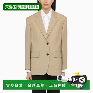 1h可退 香港直邮Prada 普拉达 女士 ROPE-COLOURED 单排扣羊毛马