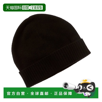 自营Vince Boiled Reverse Jersey Cuffed Cashmere Hat - black