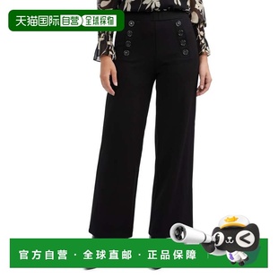 黑色 自营Ellen 带纽扣细节 阔腿长裤 美国奥莱直发 Tracy女式