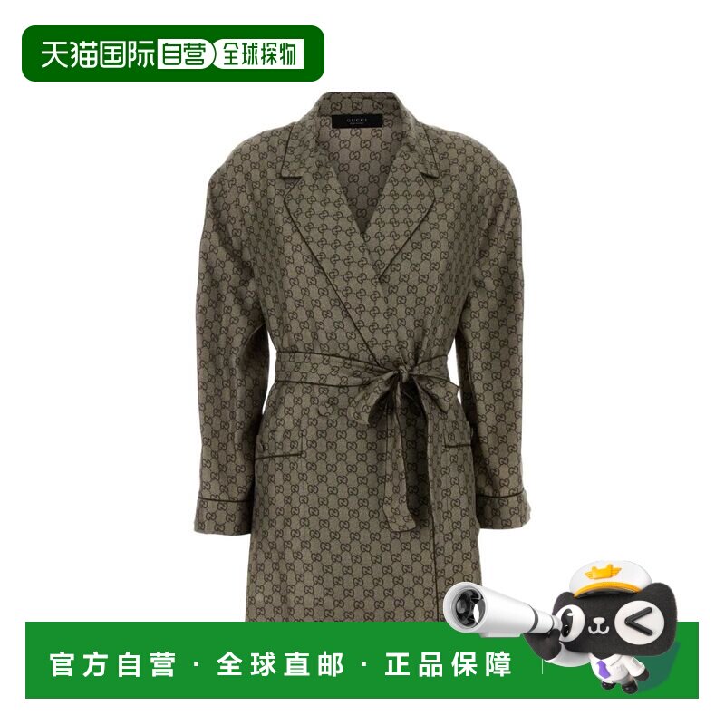 1h可退 香港直邮Gucci 古驰 女士 印花斜纹布西装外套 864562ZAUU