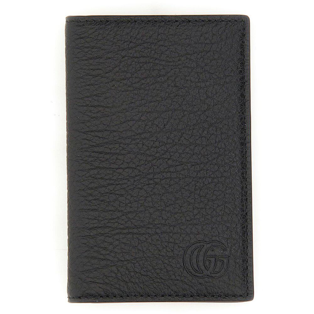 GUCCI 男士钱包 795329AADD71000 AW2024 黑色 双G长款卡片夹