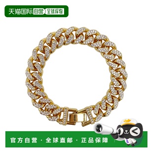自营 adornia14k 镀金扁平锯齿状 CZ 链式手链 - 金色 美国奥莱直