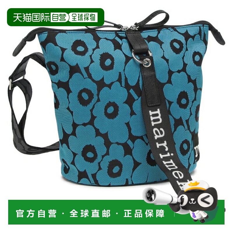 日本直邮Marimekko Unikko 花卉单肩包蓝色和黑色女士MARIMEKKO 0
