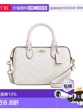 香港直邮COACH 奥莱款女士PVC配皮单肩斜挎手提包CW329IMXU5蔻驰