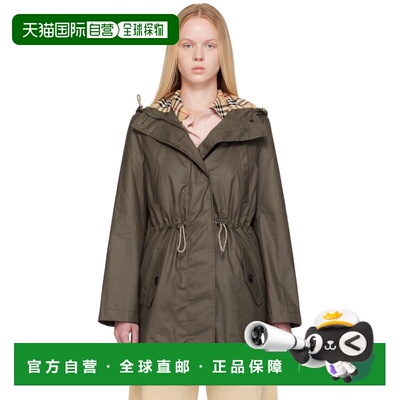 1h可退 香港直邮潮奢 Burberry 巴宝莉 女士 卡其色 Coated Gabar