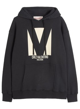 VALENTINO 男士针织毛衣 VMF28NAQA0NO CO 黑色 长袖连帽卫衣