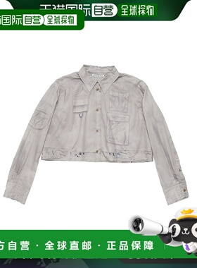 欧洲直邮ACNE STUDIOS 24新款 女士淡棕色纯棉错视印花短袖衬衫