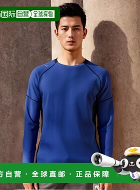 【日本直邮】美津浓Mizuno男士长袖T恤高透气面料32MA1554紫蓝色2