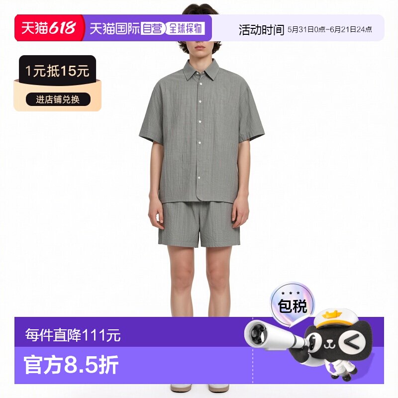 日本直邮Zara常规合身格纹衬衫短袖