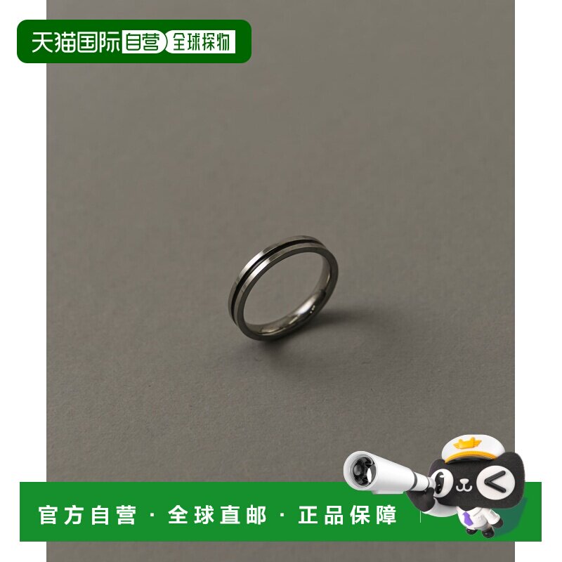 日本直邮SMELLY 男士 外科不锈钢黑线戒指 SM261301204003