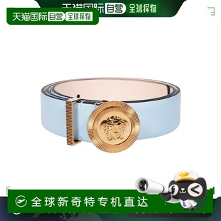 SS2023 香港直郵VERSACE 1004009DV3T1V95V 藍(lán)色 女士腰帶 徽標(biāo)腰