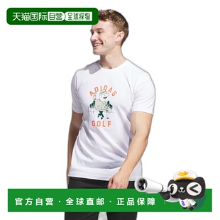 日本直邮adidas Golf 男士CHIP图案T恤 KVZ74阿迪达斯纯棉