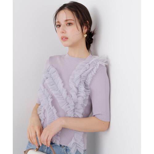 1h可退 日本直邮PROPORTION BODY DRESSING女装蕾丝荷叶边针织衫