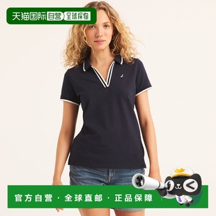 Polo 女式 可持续制作海洋开叉领 海军蓝 衫 Nautica 自营 诺帝卡