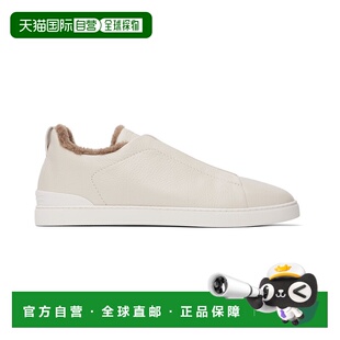 1h可退 香港直邮潮奢 zegna 杰尼亚 男士 灰白色 Deerskin Triple