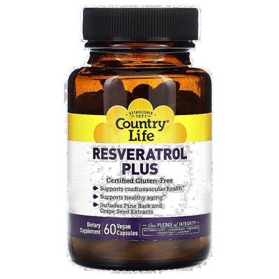 香港直发Country Life乡村生活白藜芦醇＋全素胶囊60粒促进补充剂