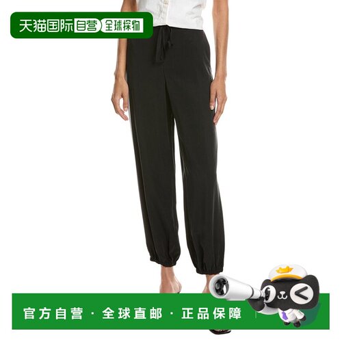 自营theory理论拉宽慢跑者-黑色 美国奥莱直发裤子休闲裤卫裤