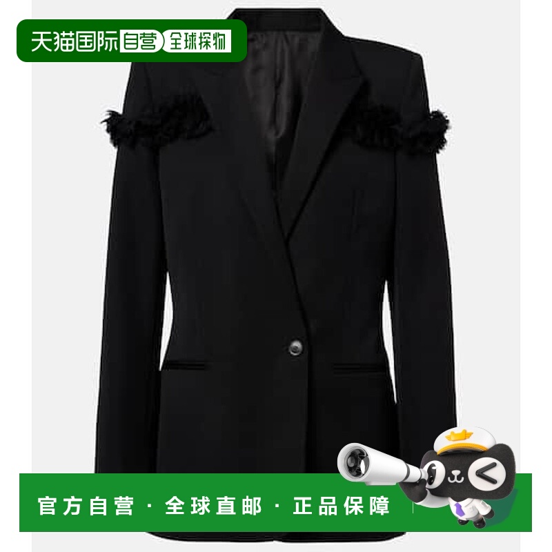 1h可退 香港直邮MCQUEEN 亚历山大 麦昆 女士 蕾丝边羊毛西装外套