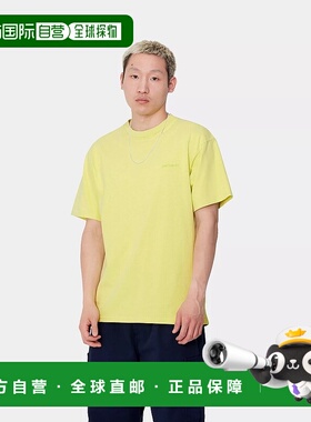 自营欧洲直邮Carhartt Wip 男士黄色棉短袖T恤针织