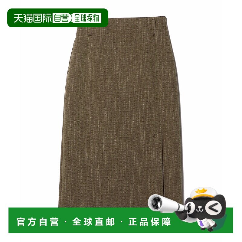 1h可退 日本直邮COLUMN 女装 高腰斜纹修身半裙 侧深开叉设计 521