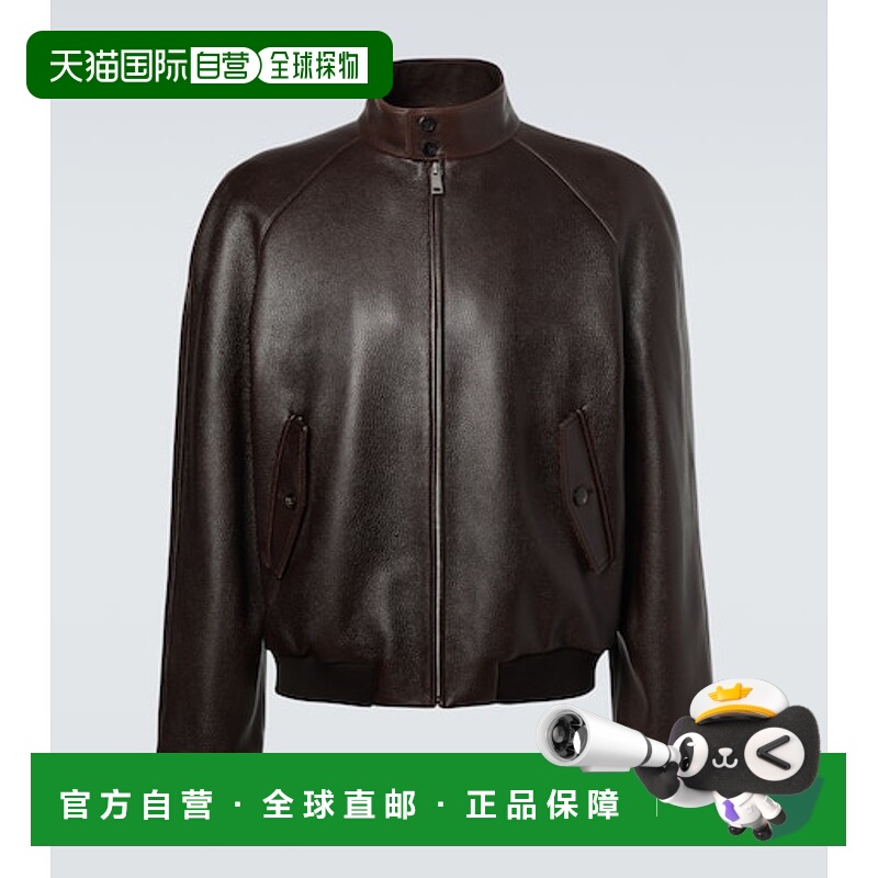 香港直邮Prada 普拉达 男士 皮革夹克 brown棕色 舒适时尚