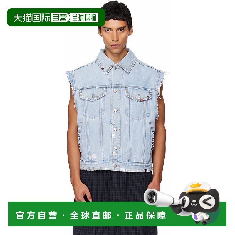 1h可退 香港直邮Alexander Wang 亚历山大 王 男士 蓝色 Distress