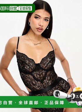 1h可退 香港直邮潮奢 ann summers 女士 Hold Me 紧身带钢圈蕾丝(