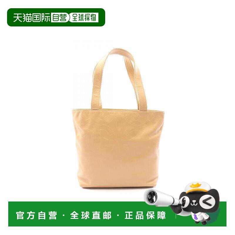 日本直邮中古Chanel香奈儿女包B级9新coco mark双C标志羊皮托特包