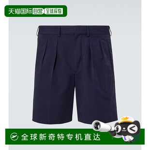香港直郵潮奢 男士 湯姆 福特 Ford 褶裥棉質(zhì)真絲短褲 1h可退 Tom