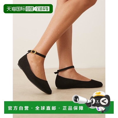 1h可退 香港直邮潮奢 ASOS 女士 Lara suedette 设计宽版圆头芭蕾