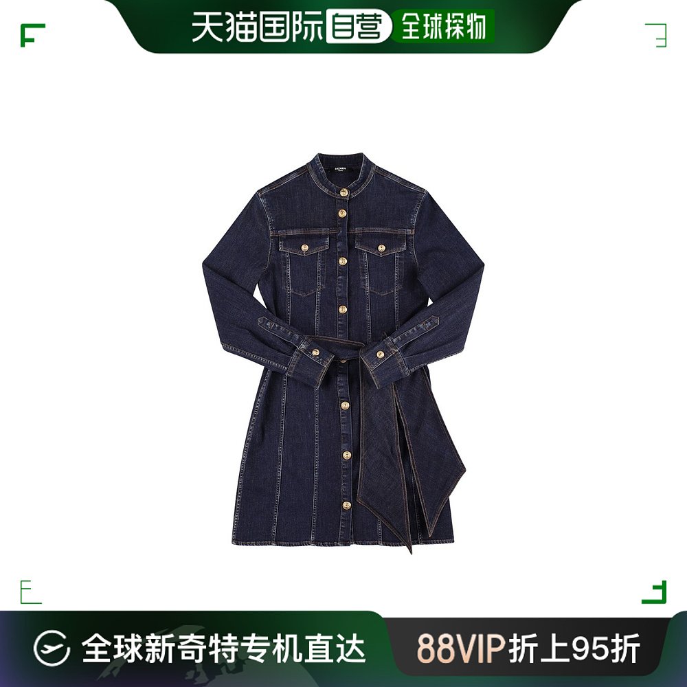 香港直邮潮奢 Balmain 巴尔曼 女童弹力轻薄牛仔连衣裙童装 女装/女士精品 连衣裙 原图主图