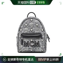 香港直邮MCM双肩包 男女同款小号复古丹宁提花老花双肩背包书包